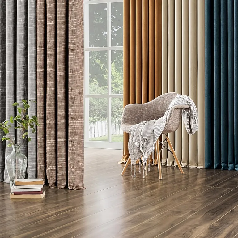 Sun Zero Kline Burlap Weave Thermal Extreme Grommet Top Energy Saving 100% Blackout Single Curtain Panel