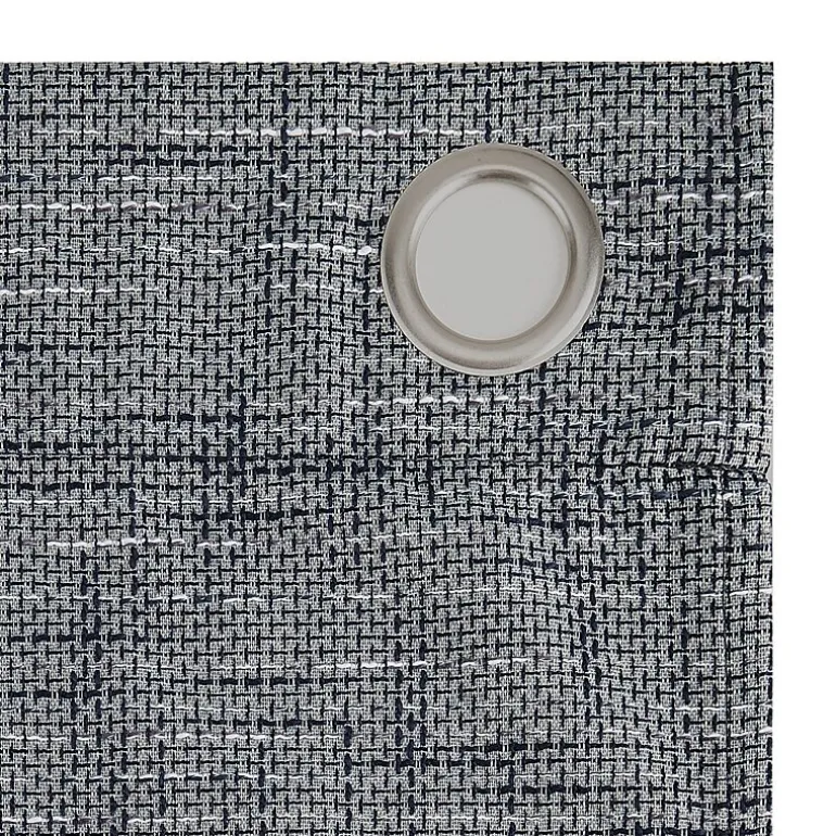 Sun Zero Kline Burlap Weave Thermal Extreme Grommet Top Energy Saving 100% Blackout Single Curtain Panel