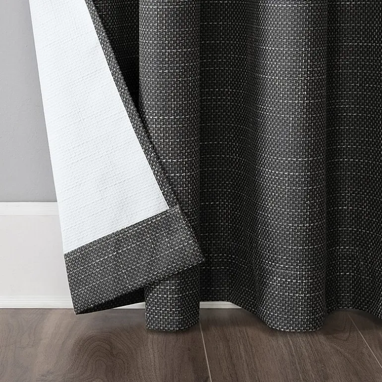 Sun Zero Kline Burlap Weave Thermal Extreme Grommet Top Energy Saving 100% Blackout Single Curtain Panel