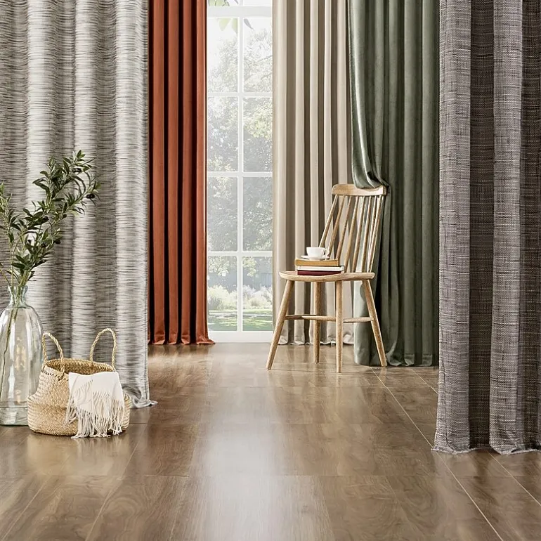 Sun Zero Kline Burlap Weave Thermal Extreme Grommet Top Energy Saving 100% Blackout Single Curtain Panel