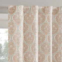 Sun Zero Lanet Vintage Ogee Magnetic Closure Back Tab 100% Blackout Set of 2 Curtain Panel