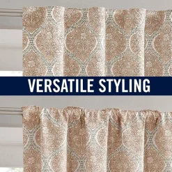 Sun Zero Lanet Vintage Ogee Magnetic Closure Back Tab 100% Blackout Set of 2 Curtain Panel