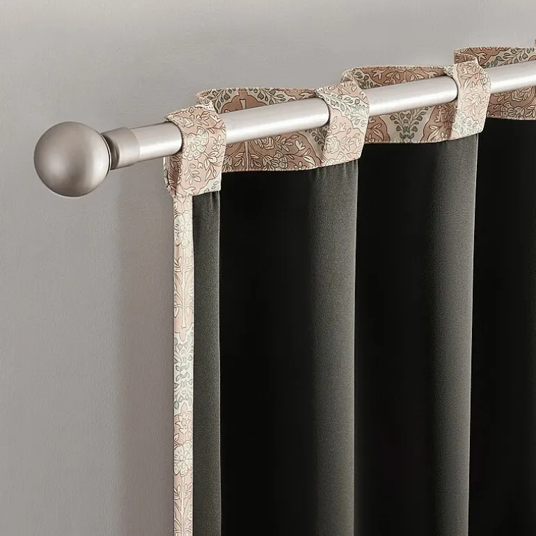 Sun Zero Lanet Vintage Ogee Magnetic Closure Back Tab 100% Blackout Set of 2 Curtain Panel