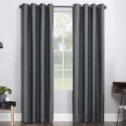 Sun Zero Noir Dimensional Thermal Extreme Grommet Top Energy Saving 100% Blackout Single Curtain Panel