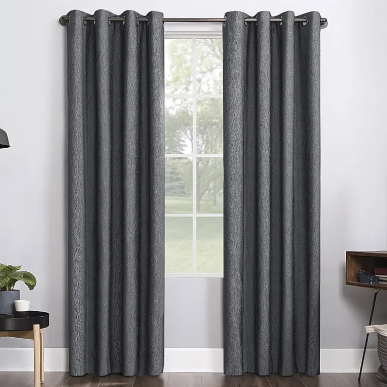 Sun Zero Noir Dimensional Thermal Extreme Grommet Top Energy Saving 100% Blackout Single Curtain Panel