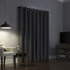 Sun Zero Noir Dimensional Thermal Extreme Grommet Top Energy Saving 100% Blackout Single Curtain Panel