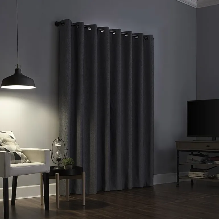 Sun Zero Noir Dimensional Thermal Extreme Grommet Top Energy Saving 100% Blackout Single Curtain Panel