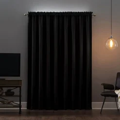 Sun Zero Oslo Rod Pocket Energy Saving 100% Blackout Single Curtain Panel
