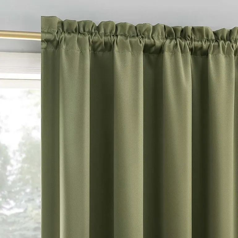 Sun Zero Oslo Rod Pocket Energy Saving 100% Blackout Single Curtain Panel
