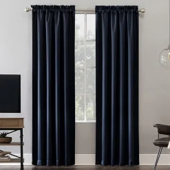 Sun Zero Oslo Rod Pocket Energy Saving 100% Blackout Single Curtain Panel