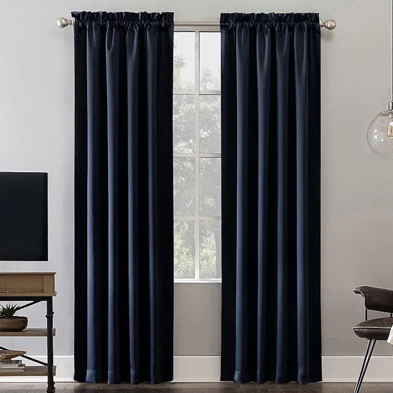 Sun Zero Oslo Rod Pocket Energy Saving 100% Blackout Single Curtain Panel