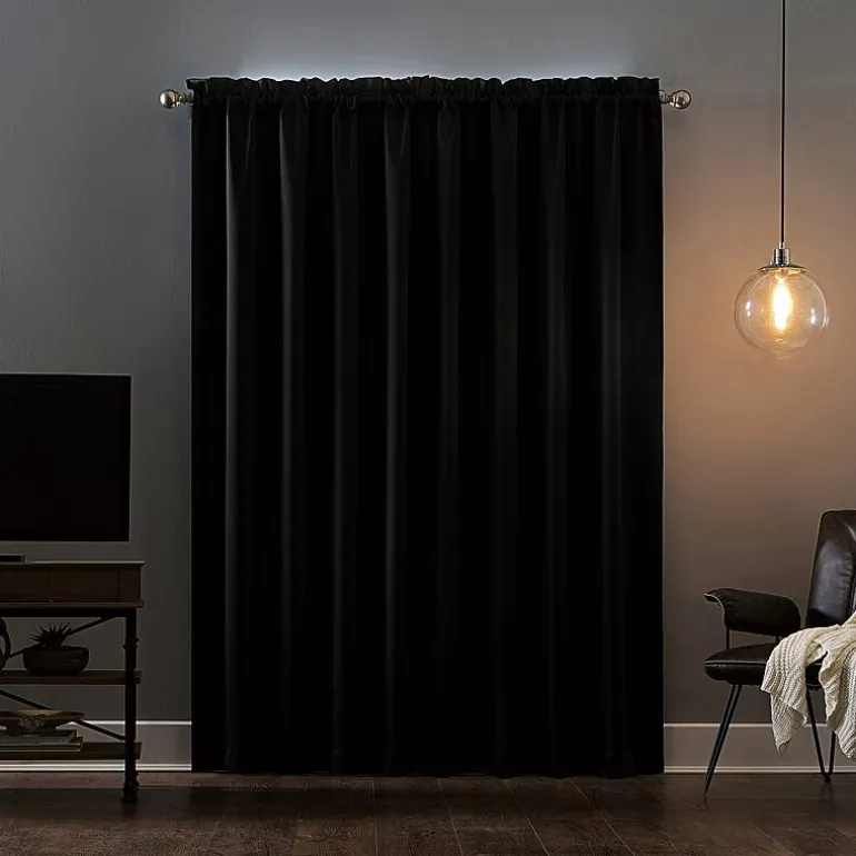 Sun Zero Oslo Rod Pocket Energy Saving 100% Blackout Single Curtain Panel