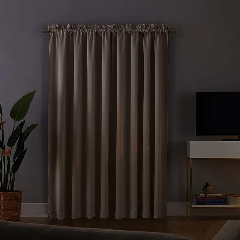 Sun Zero Oslo Rod Pocket Energy Saving 100% Blackout Single Curtain Panel
