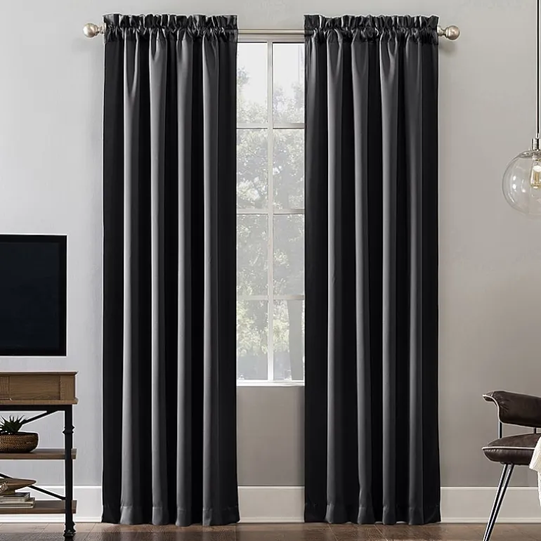 Sun Zero Oslo Rod Pocket Energy Saving 100% Blackout Single Curtain Panel