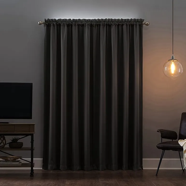 Sun Zero Oslo Rod Pocket Energy Saving 100% Blackout Single Curtain Panel