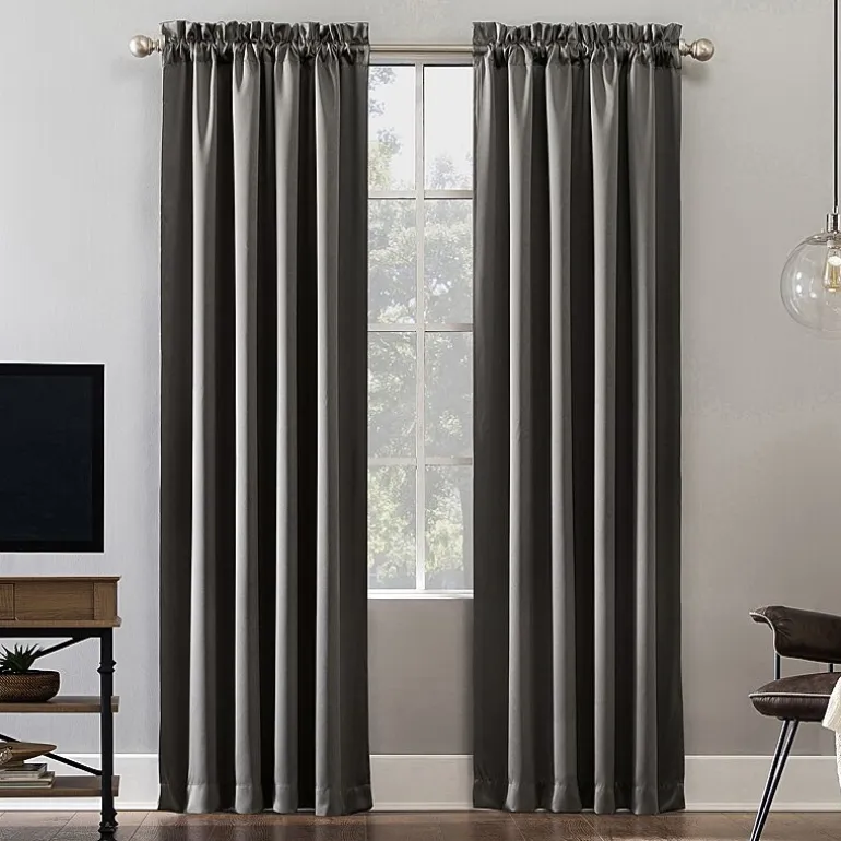 Sun Zero Oslo Rod Pocket Energy Saving 100% Blackout Single Curtain Panel