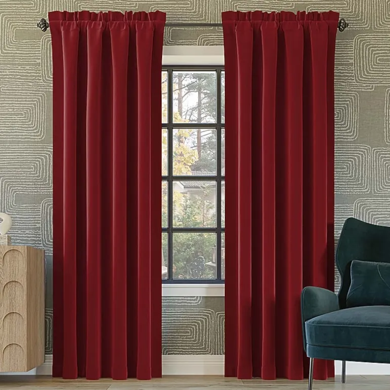 Sun Zero Oslo Rod Pocket Energy Saving 100% Blackout Single Curtain Panel