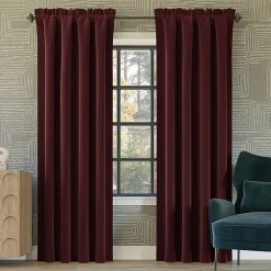 Sun Zero Oslo Rod Pocket Energy Saving 100% Blackout Single Curtain Panel