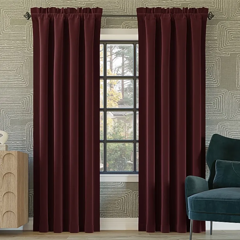 Sun Zero Oslo Rod Pocket Energy Saving 100% Blackout Single Curtain Panel