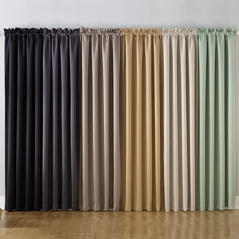 Sun Zero Oslo Rod Pocket Energy Saving 100% Blackout Single Curtain Panel