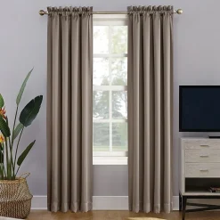 Sun Zero Oslo Rod Pocket Energy Saving 100% Blackout Single Curtain Panel