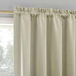 Sun Zero Oslo Rod Pocket Energy Saving 100% Blackout Single Curtain Panel