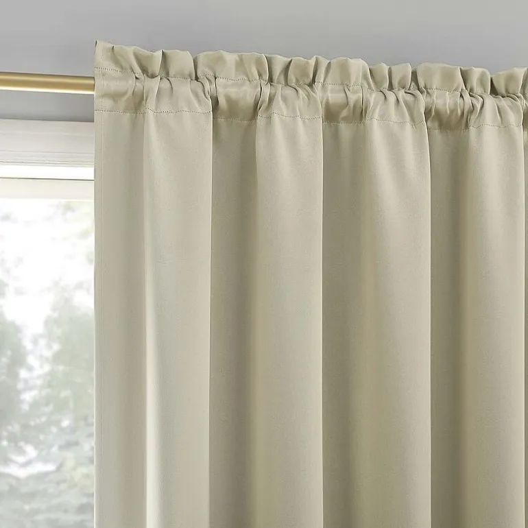 Sun Zero Oslo Rod Pocket Energy Saving 100% Blackout Single Curtain Panel