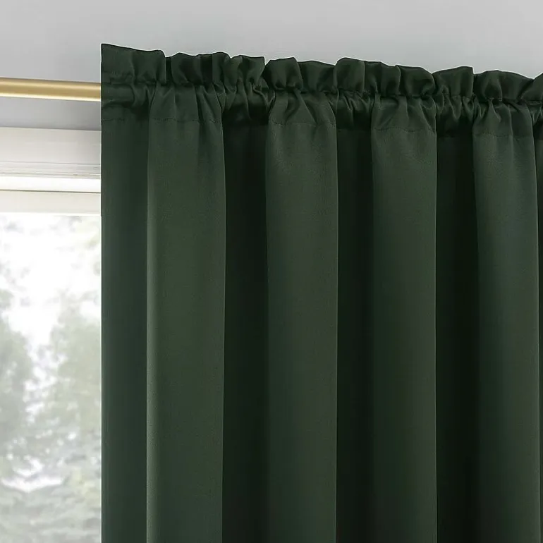 Sun Zero Oslo Rod Pocket Energy Saving 100% Blackout Single Curtain Panel