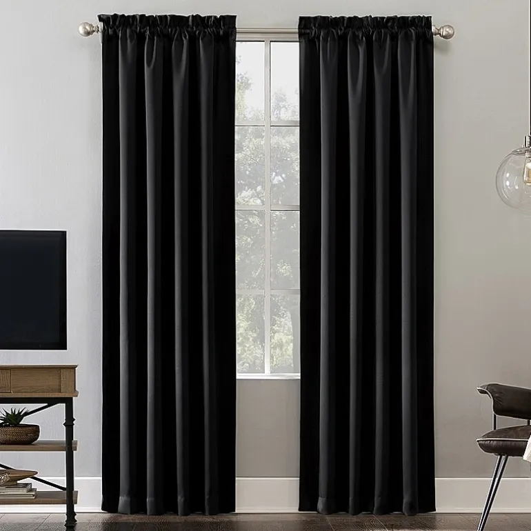 Sun Zero Oslo Rod Pocket Energy Saving 100% Blackout Single Curtain Panel
