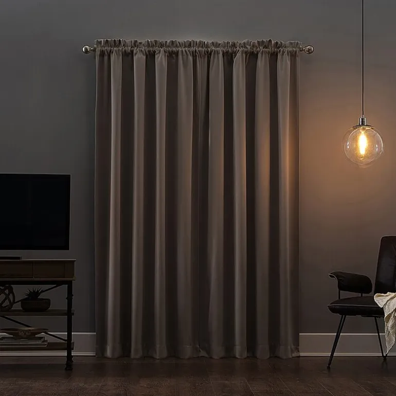 Sun Zero Oslo Rod Pocket Energy Saving 100% Blackout Single Curtain Panel
