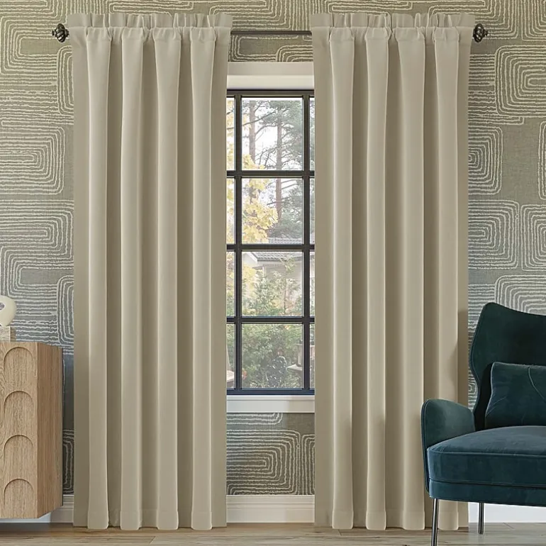 Sun Zero Oslo Rod Pocket Energy Saving 100% Blackout Single Curtain Panel