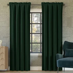 Sun Zero Oslo Rod Pocket Energy Saving 100% Blackout Single Curtain Panel