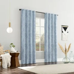 Sun Zero Pedra Back Tab 100% Blackout Single Curtain Panel
