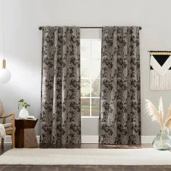 Sun Zero Pedra Back Tab 100% Blackout Single Curtain Panel
