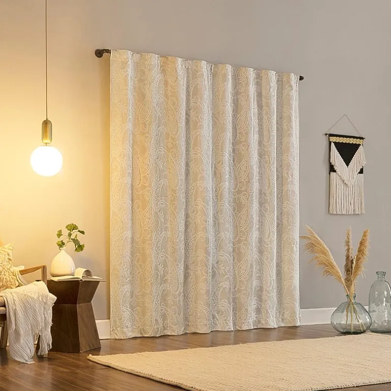 Sun Zero Pedra Back Tab 100% Blackout Single Curtain Panel