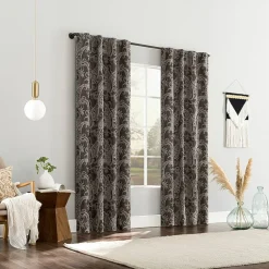 Sun Zero Pedra Back Tab 100% Blackout Single Curtain Panel