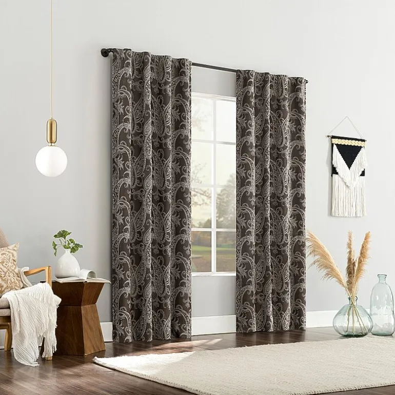 Sun Zero Pedra Back Tab 100% Blackout Single Curtain Panel