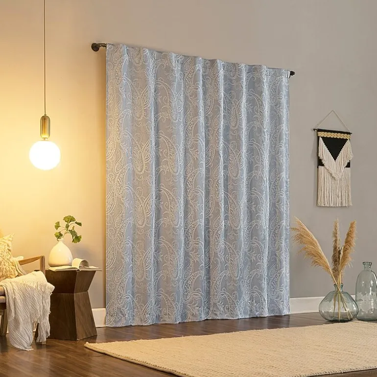 Sun Zero Pedra Back Tab 100% Blackout Single Curtain Panel