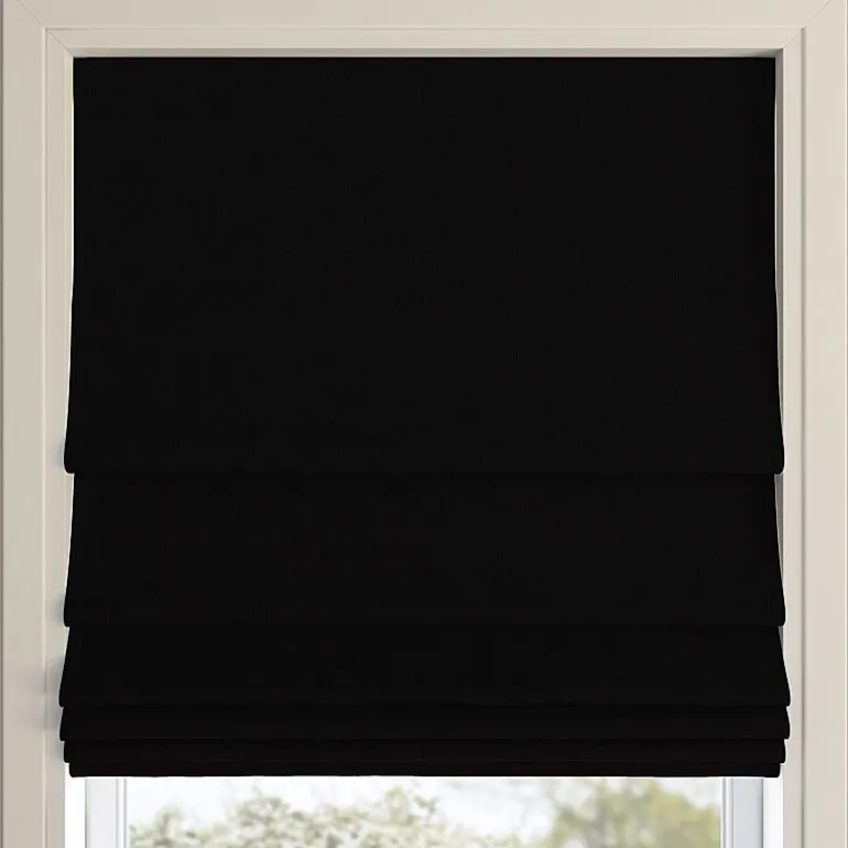 Sun Zero Pryer Energy Saving Cordless 100% Blackout Roman Shade
