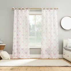 Sun Zero Romy Tie Top Sheer Single Curtain Panel