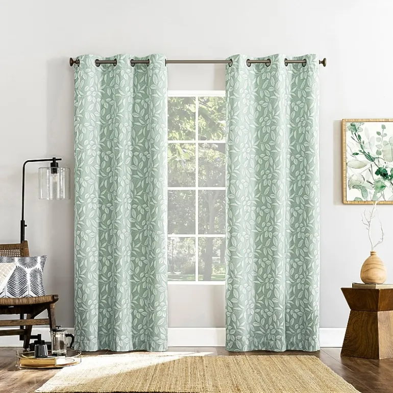 Sun Zero Satti Grommet Top 100% Blackout Single Curtain Panel