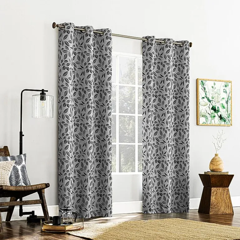 Sun Zero Satti Grommet Top 100% Blackout Single Curtain Panel