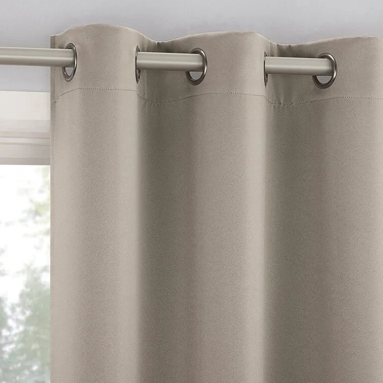 Sun Zero Sheridan Magnetic Closure Grommet Top 100% Blackout Set of 2 Curtain Panel
