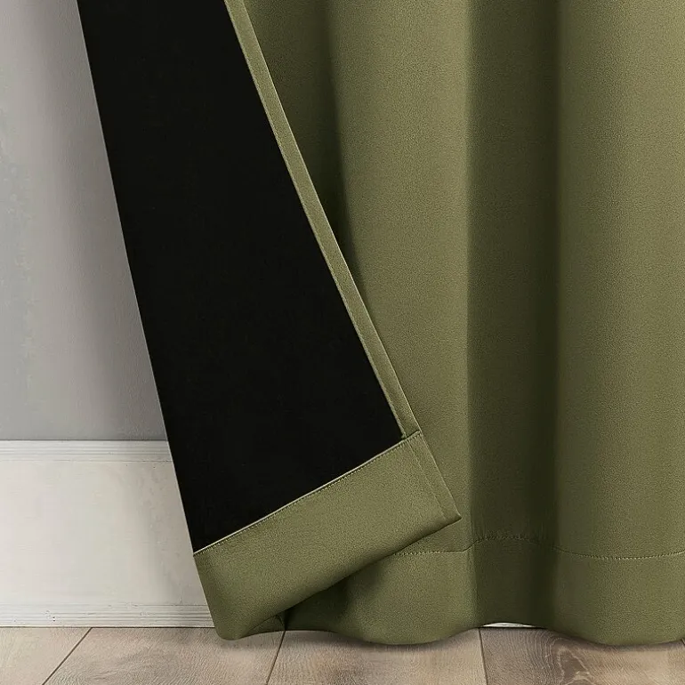 Sun Zero Sheridan Magnetic Closure Grommet Top 100% Blackout Set of 2 Curtain Panel