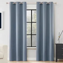 Sun Zero Sheridan Magnetic Closure Grommet Top 100% Blackout Set of 2 Curtain Panel