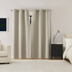 Sun Zero Sheridan Magnetic Closure Grommet Top 100% Blackout Set of 2 Curtain Panel