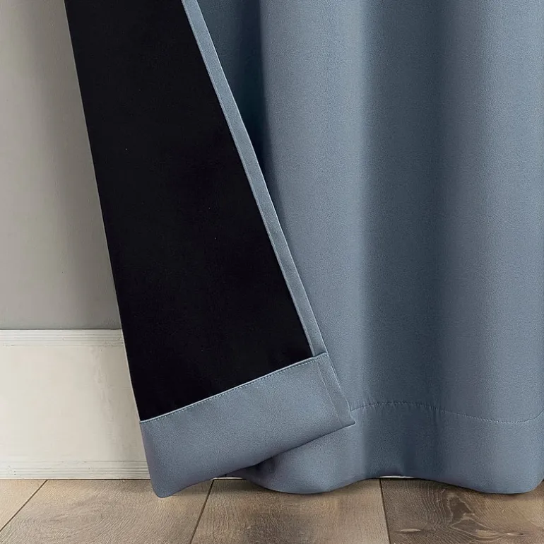 Sun Zero Sheridan Magnetic Closure Grommet Top 100% Blackout Set of 2 Curtain Panel