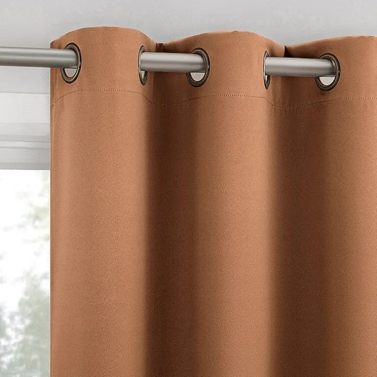 Sun Zero Sheridan Magnetic Closure Grommet Top 100% Blackout Set of 2 Curtain Panel