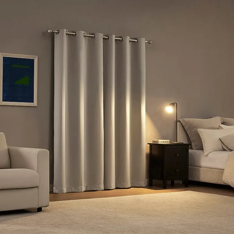 Sun Zero Sheridan Magnetic Closure Grommet Top 100% Blackout Set of 2 Curtain Panel