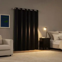 Sun Zero Sheridan Magnetic Closure Grommet Top 100% Blackout Set of 2 Curtain Panel